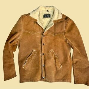 Men's Tan Suede Jacket with Sherpa Lining
